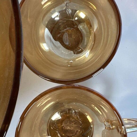 Jeanette Marigold | Orange Luster Egg Nog Punch Bowl & 8 Cups Set - Picture 4 of 8